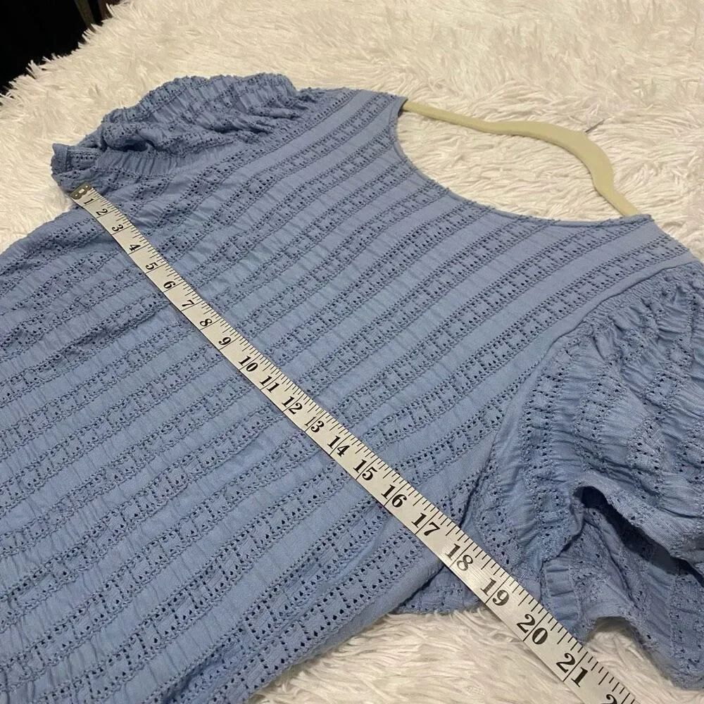 Free People Star Struck Open Back Top in Blue Extra Large
